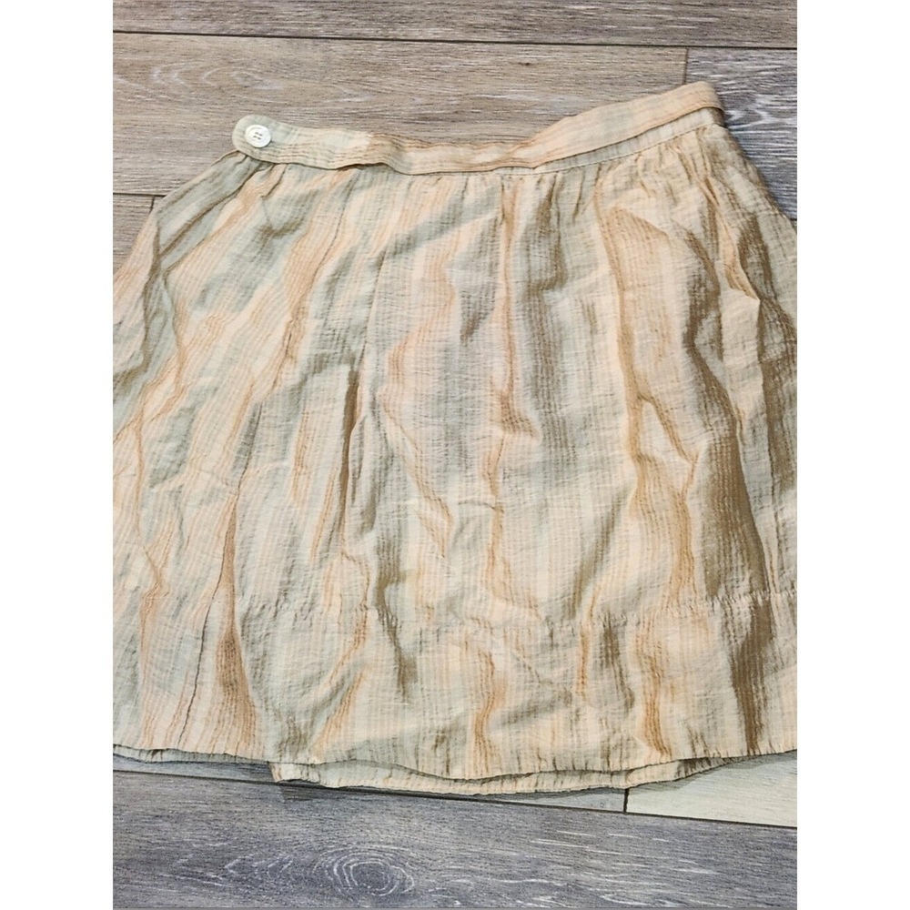 BCBGMaxAzria Cream and Tan Striped Mini Skirt Size Small